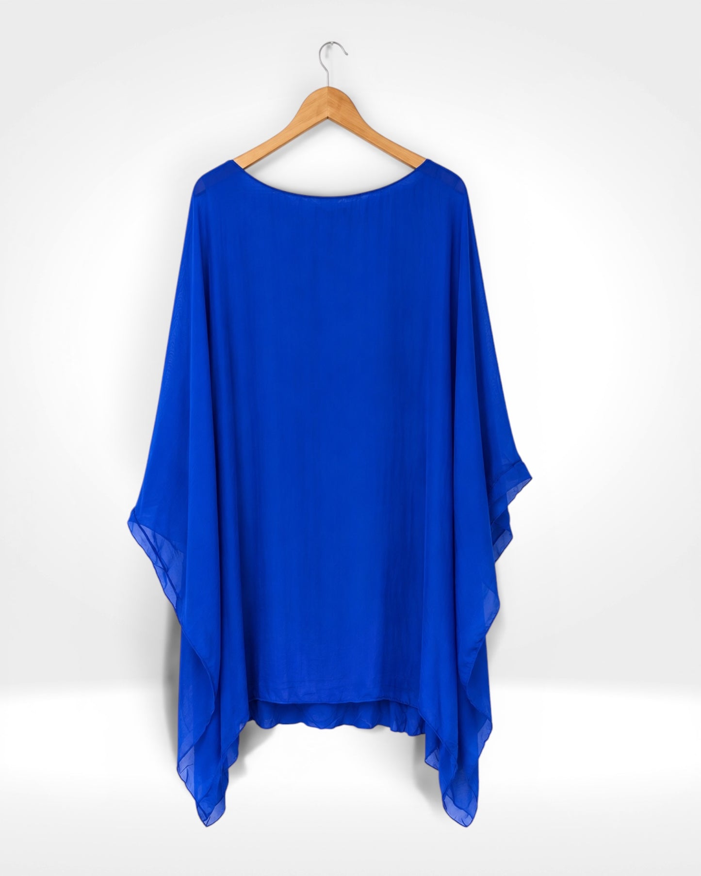 Silk Batwing Overlay Long Top