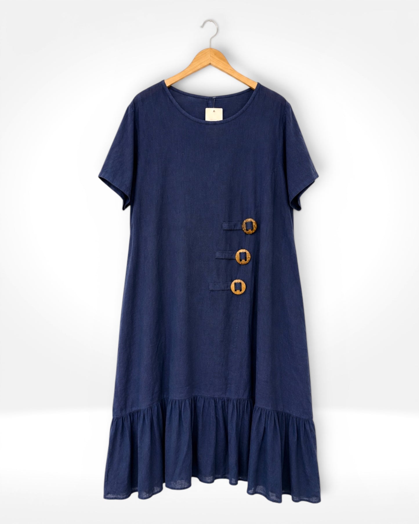 Sienna Button Linen Dress