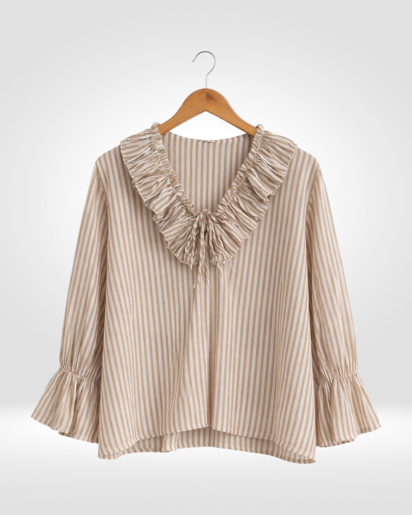 The Juliette Ruffle-Collar Striped Blouse