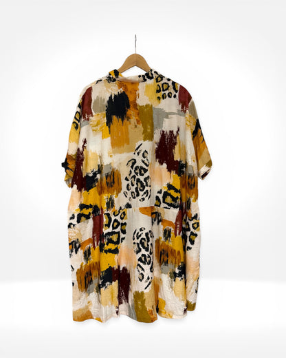 Abstract & Animal Print Relaxed Shirt (Bella Blue)