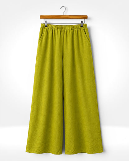 Relaxed Linen Wide-Leg Trousers