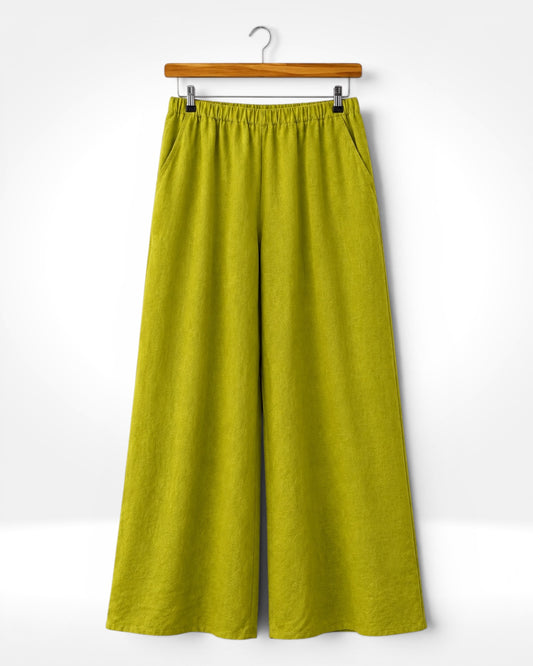 Relaxed Linen Wide-Leg Trousers