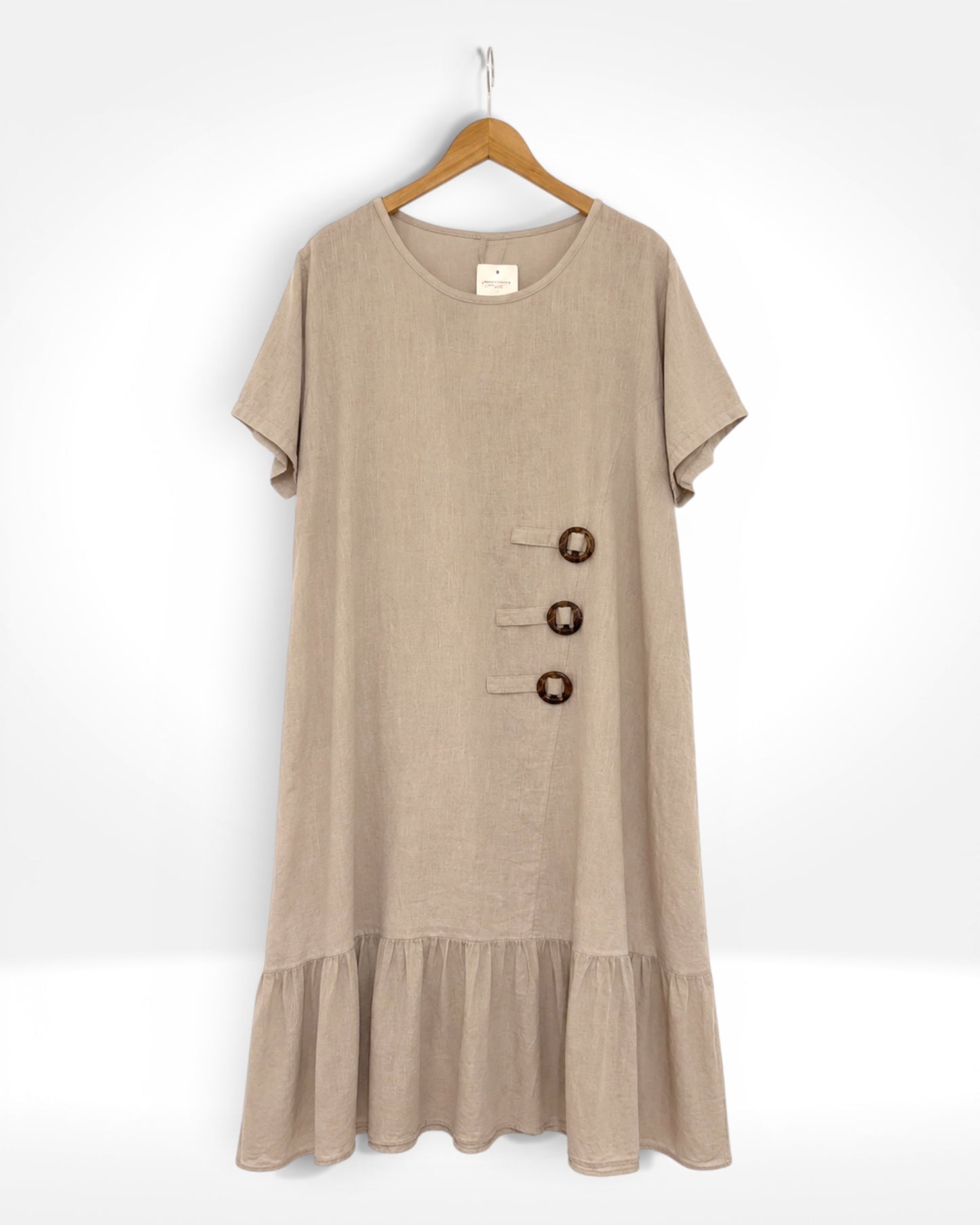 Sienna Button Linen Dress