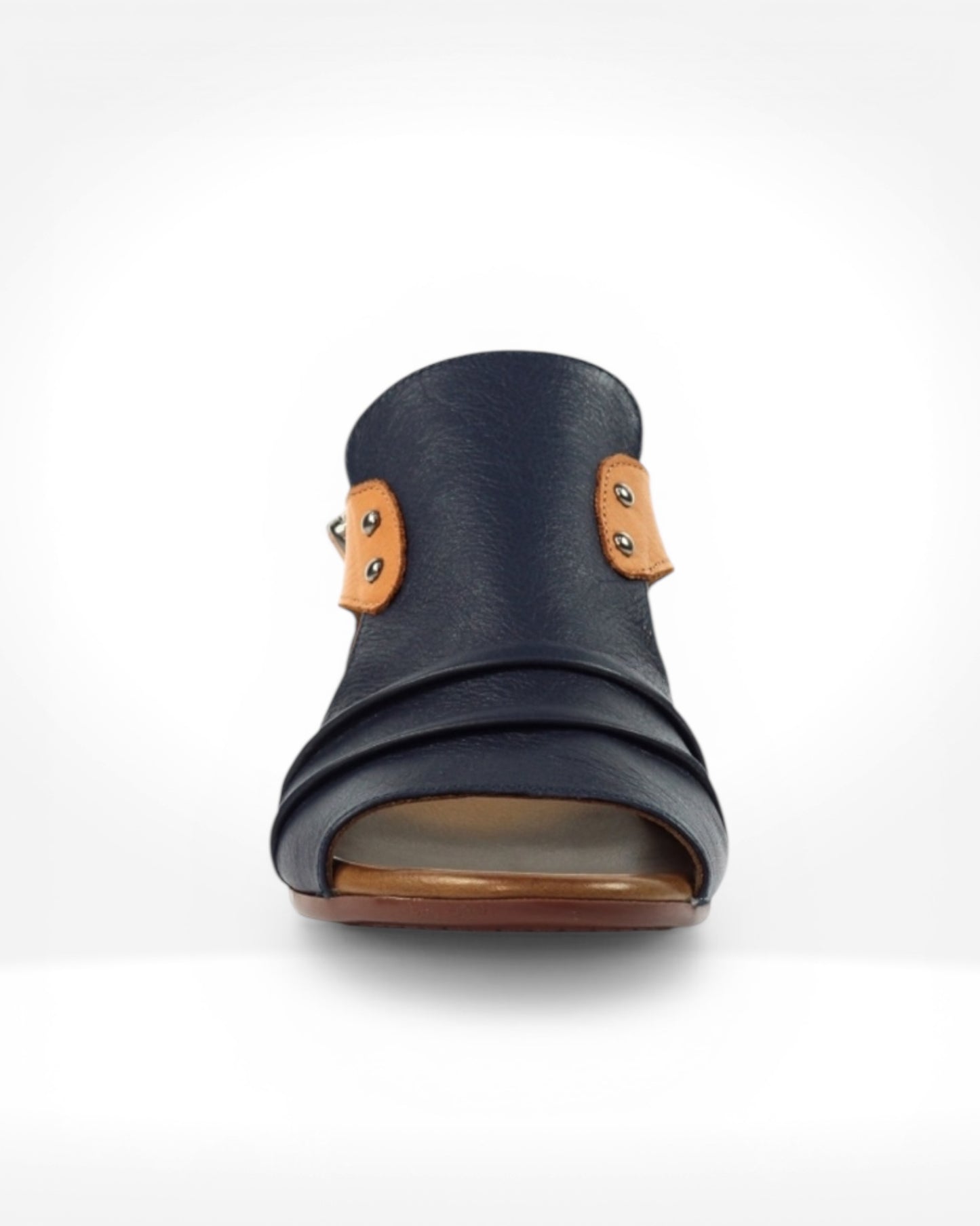 Jaden Navy Leather Sandal