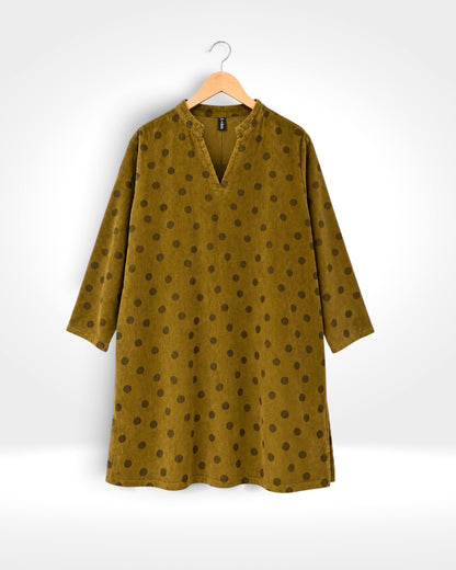 Mustard Dot Corduroy Dress/Tunic (Bella Blue)