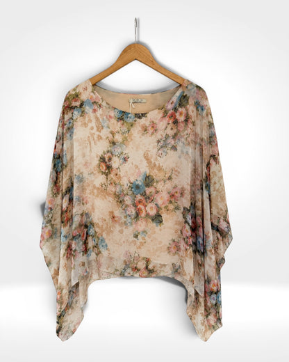 Silk Garden Batwing Short Top
