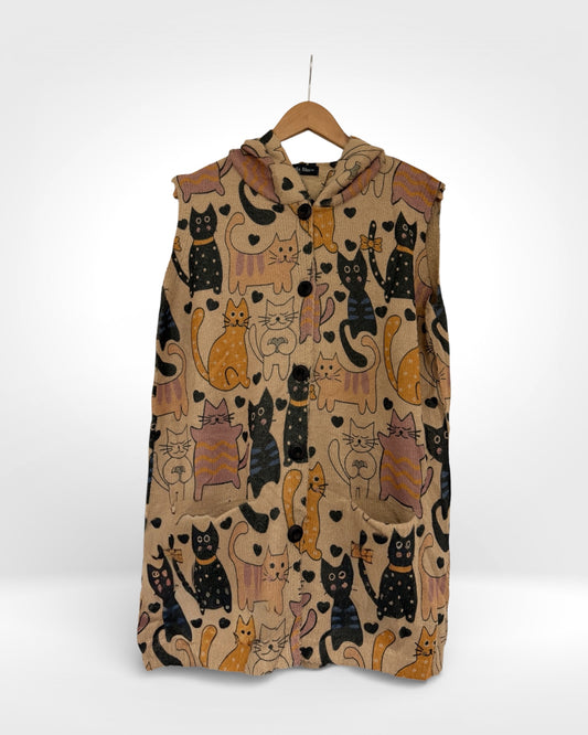 Whiskered Comfort Hooded Vest (Bella Blue)