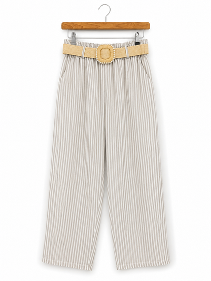 Amalfi Stripe Linen Trousers