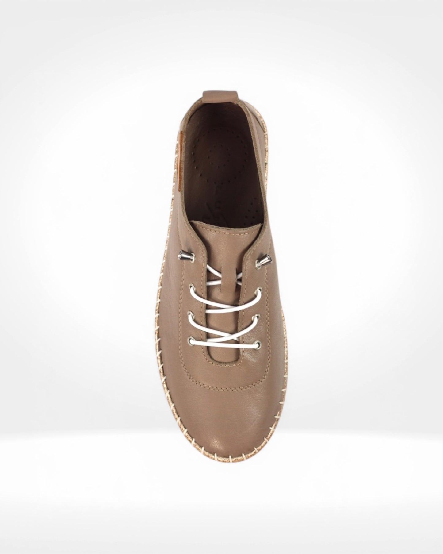 Evie Taupe Leather Plimsoll