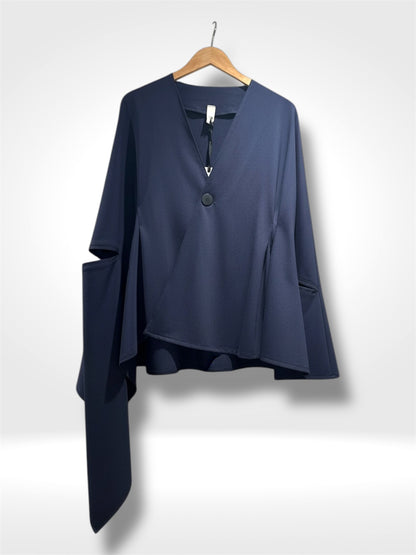 Asymmetrical Drape Front Jacket