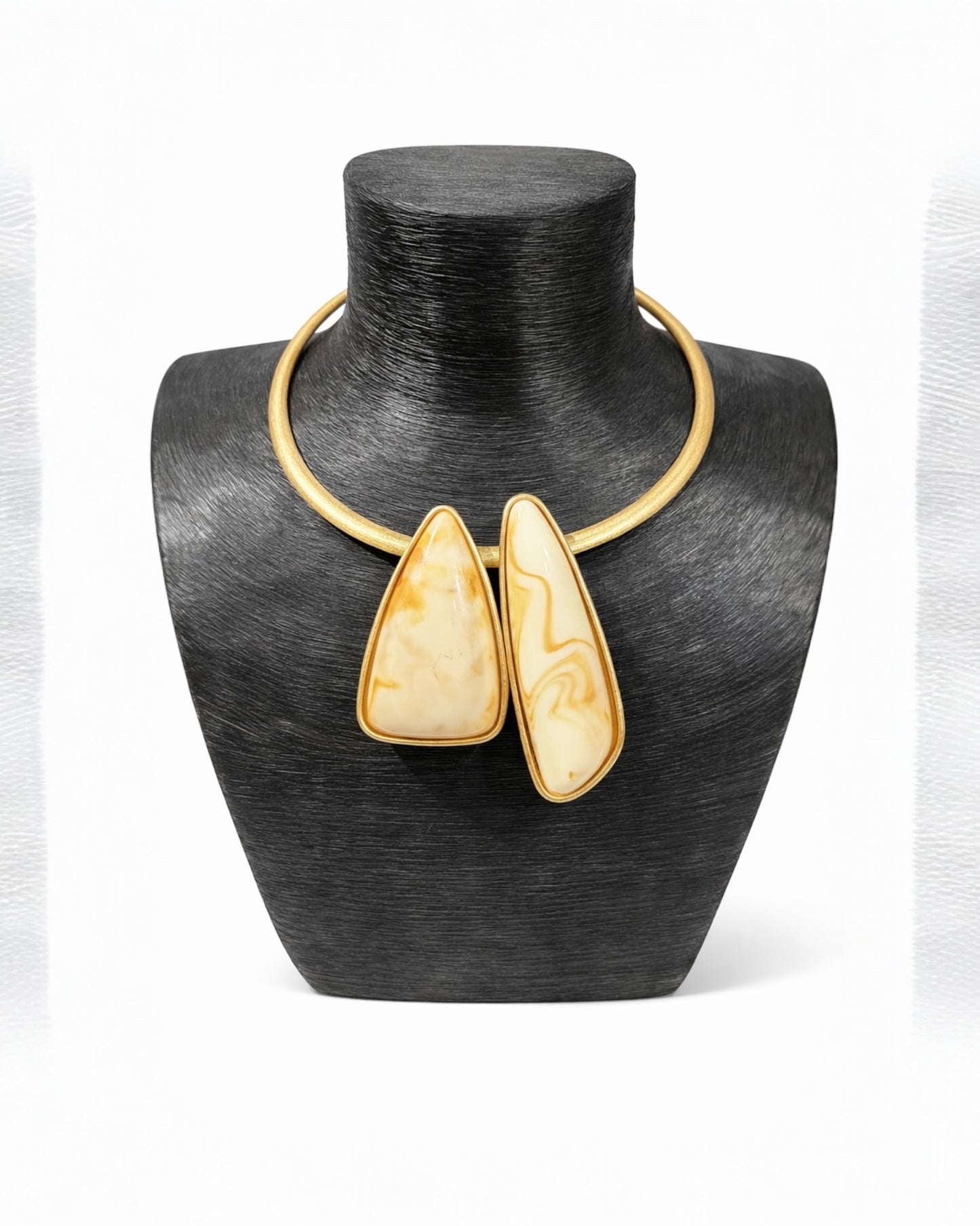 Golden Marble Statement Necklace
