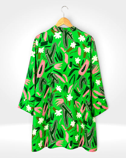 Green Abstract Print Shirt (Bella Blue)