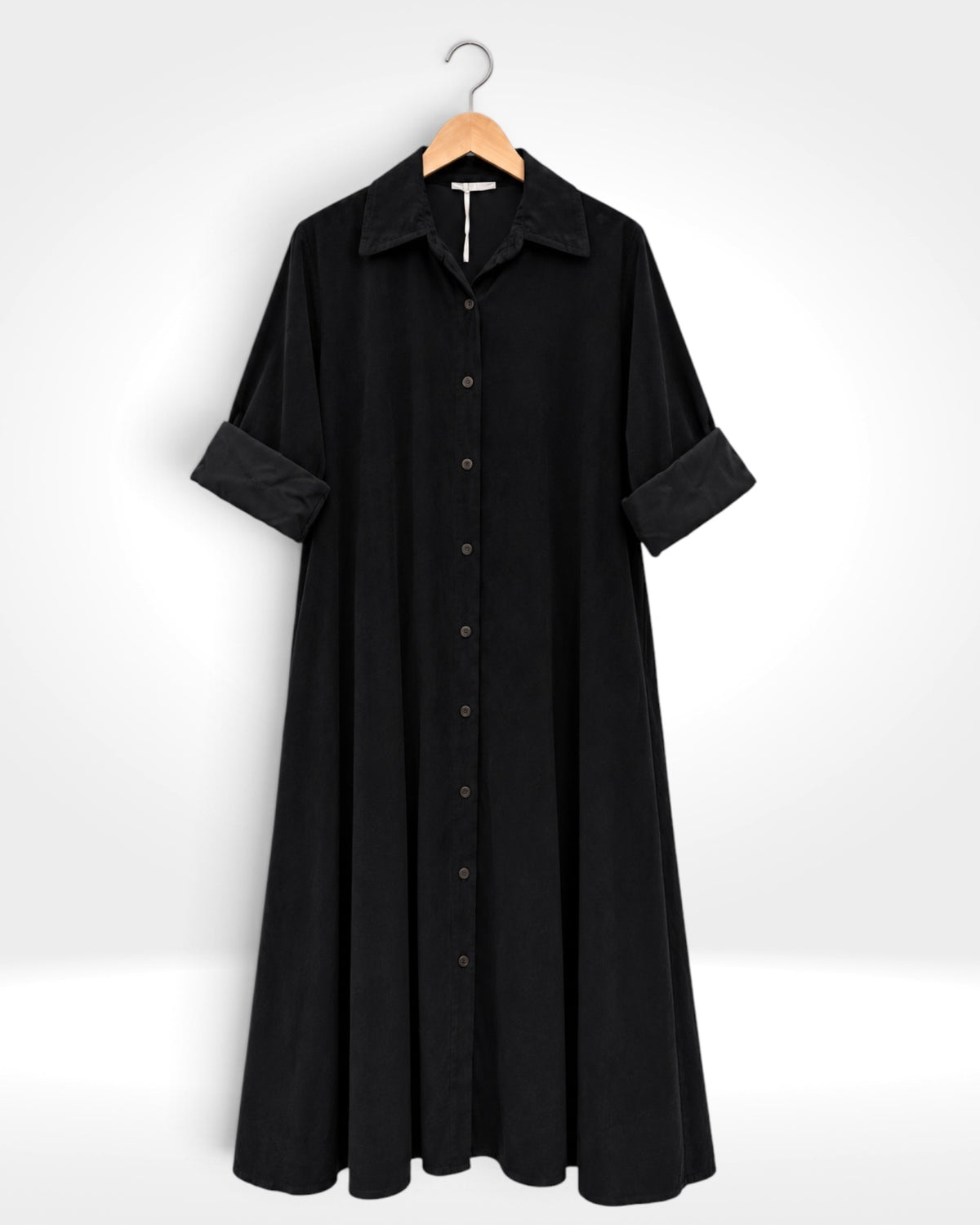 Siena Fine Cord A-Line Maxi Shirt Dress