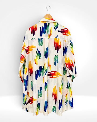 Rainbow Drift Collar Tunic (Bella Blue)