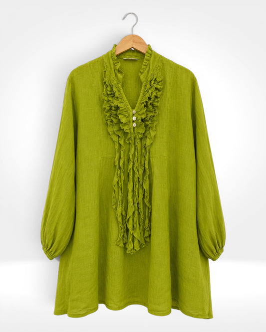 Willow Linen Ruffle Tunic