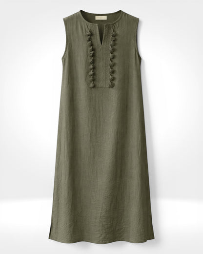 Sleeveless Tassel Detail Midi Dress