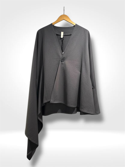 Asymmetrical Drape Front Jacket