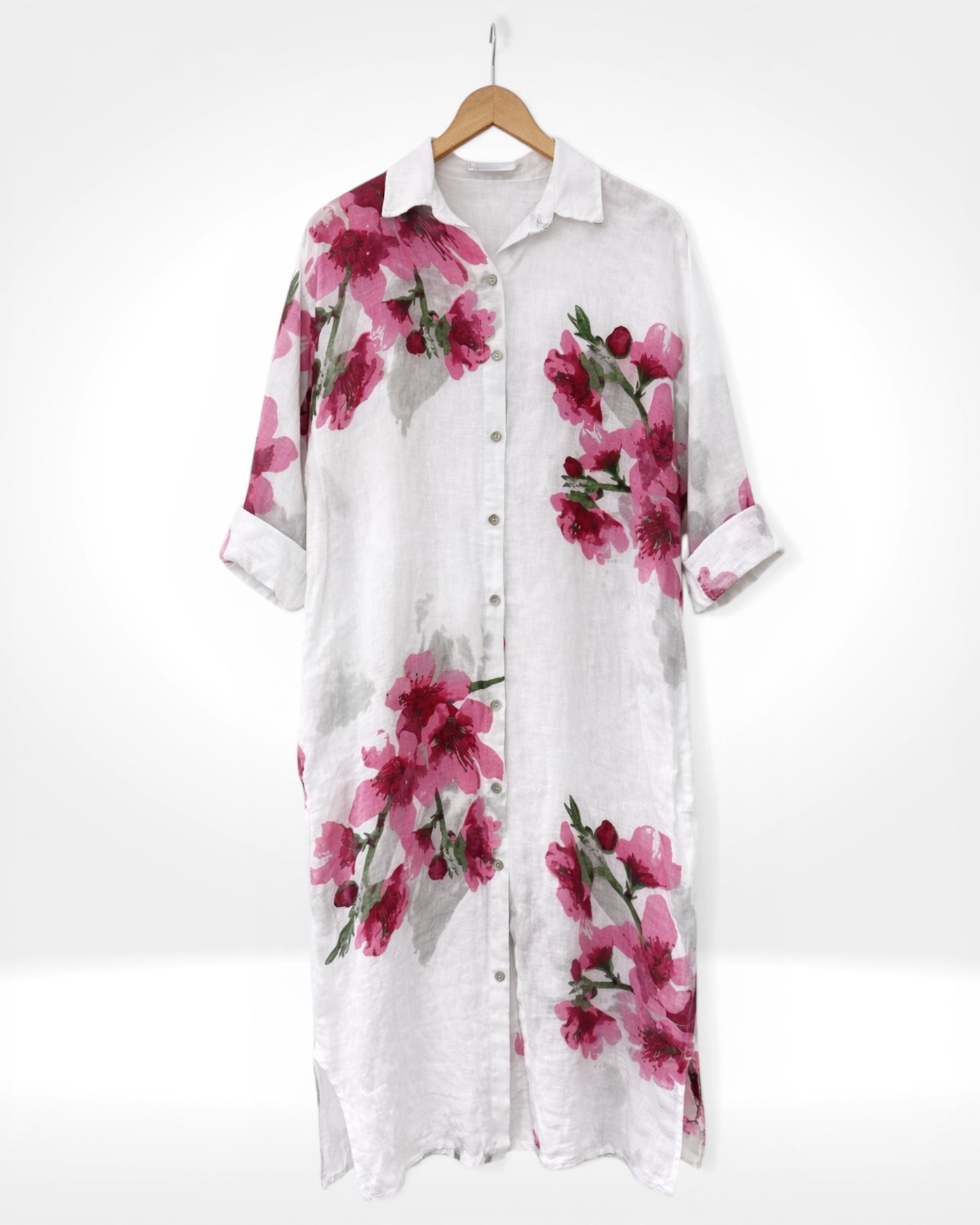 Linen Blossom Shirt Dress
