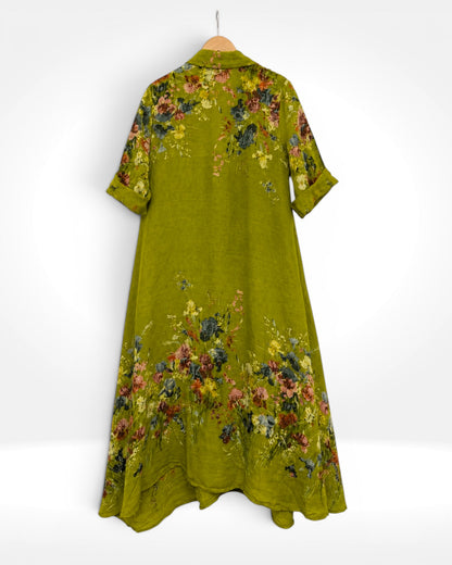 Wildflower Linen Shirt Dress