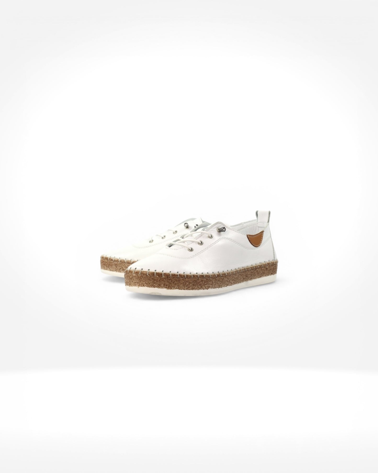 Evie White Leather Plimsoll