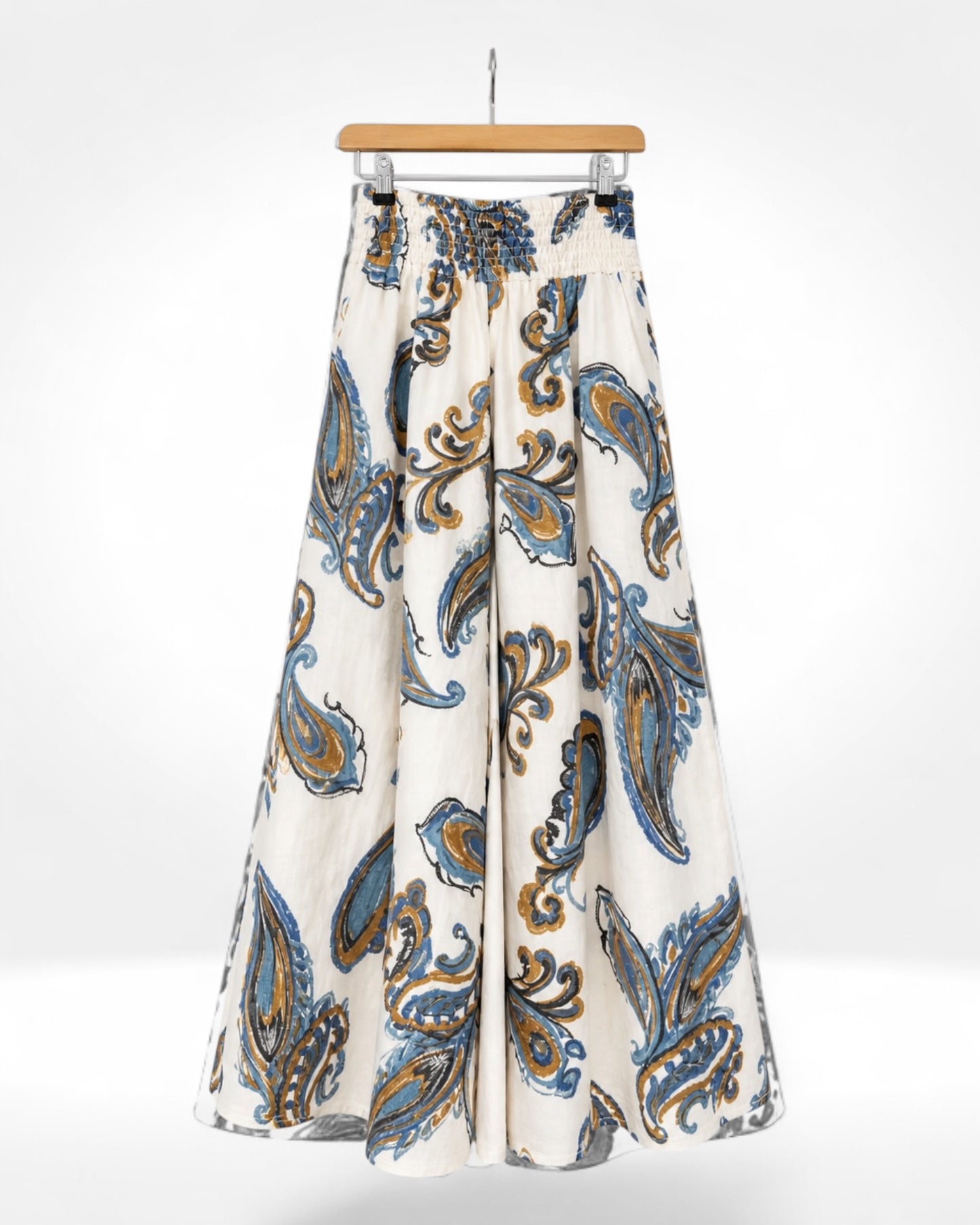 Paisley Linen Palazzo Trousers