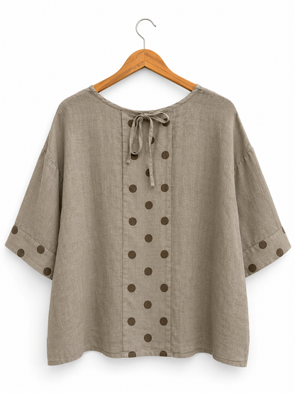 Dot Detail Linen Top