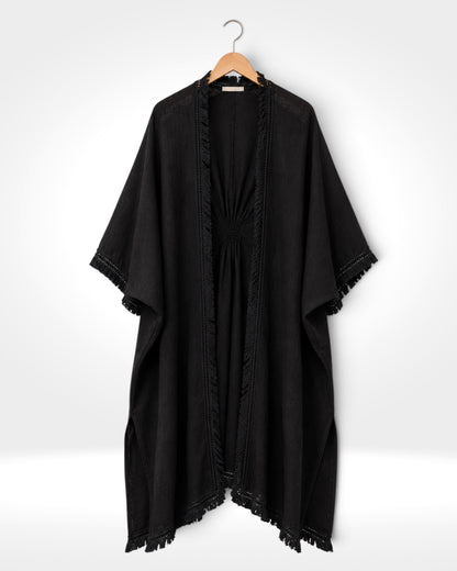 Italian Linen Open-Front Kaftan