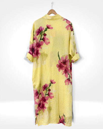 Linen Blossom Shirt Dress