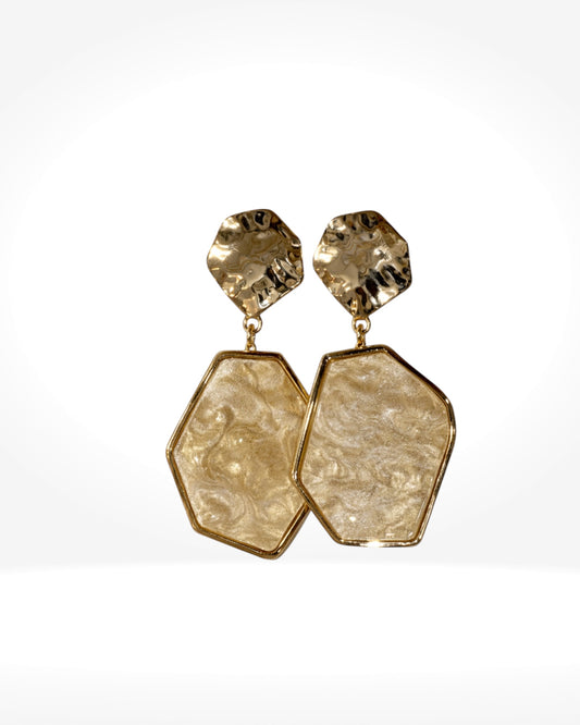Gold Resin Drop Earrings