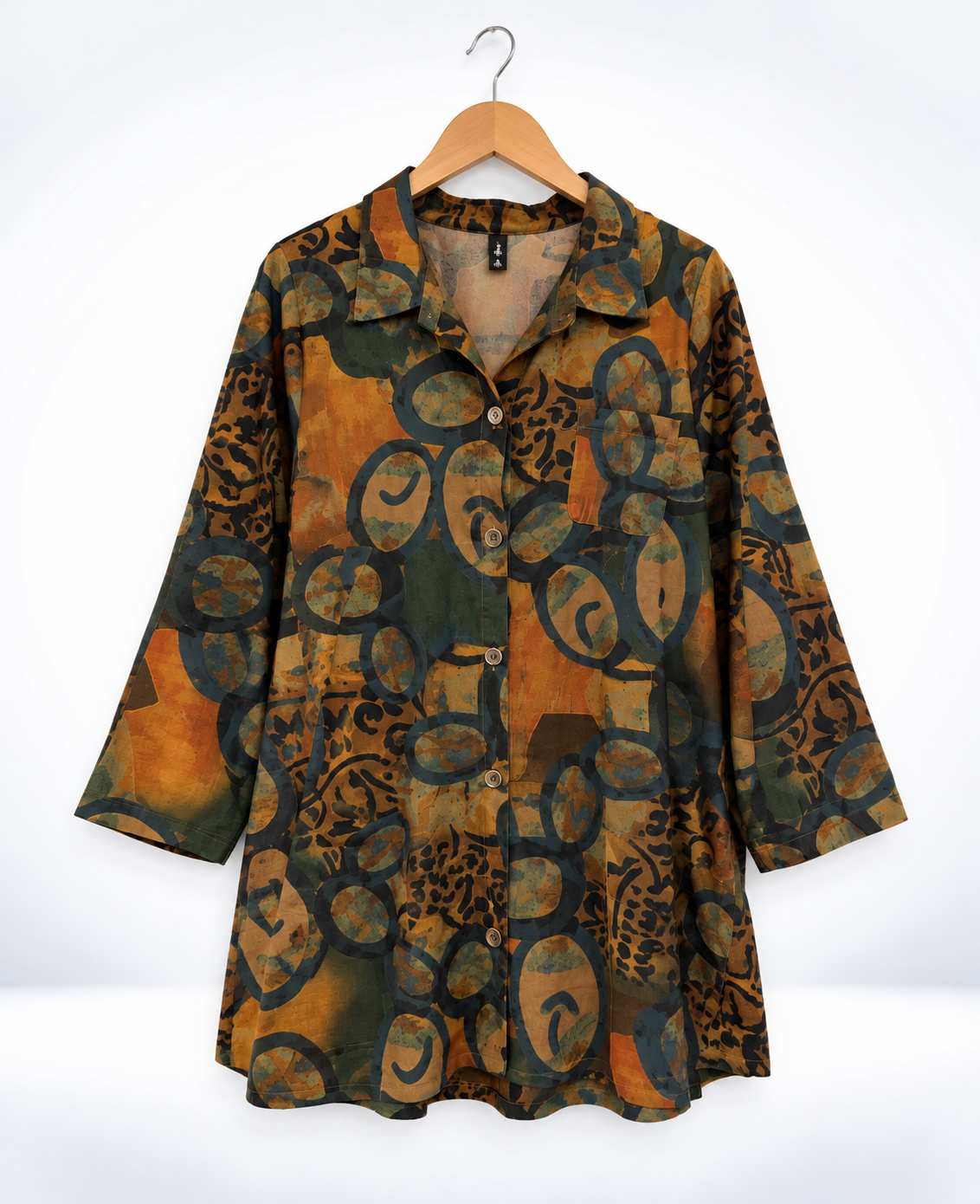 Autumn Mosaic Button-Through Shirt