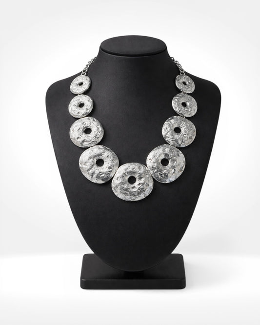 Molten Disc Statement Necklace