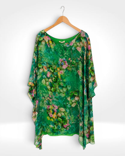 Silk Garden Batwing Long Top
