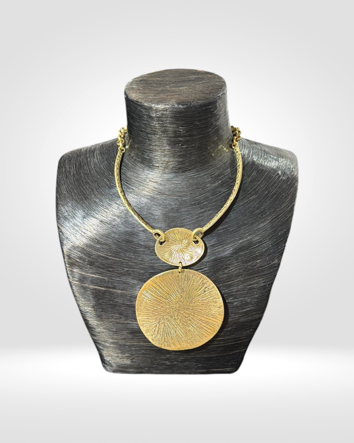 Gold Disc Pendant Necklace
