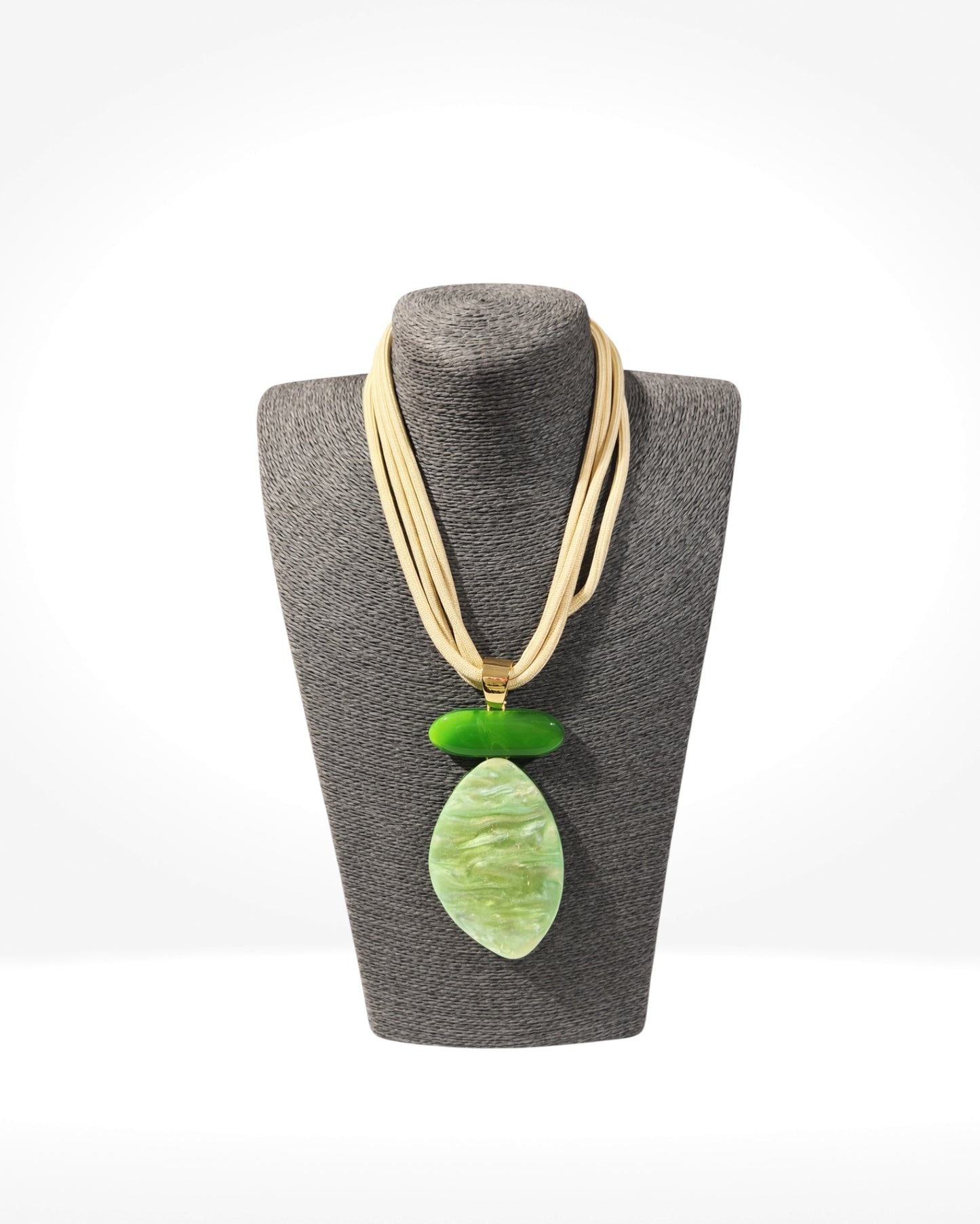 Green Resin Pendant Necklace