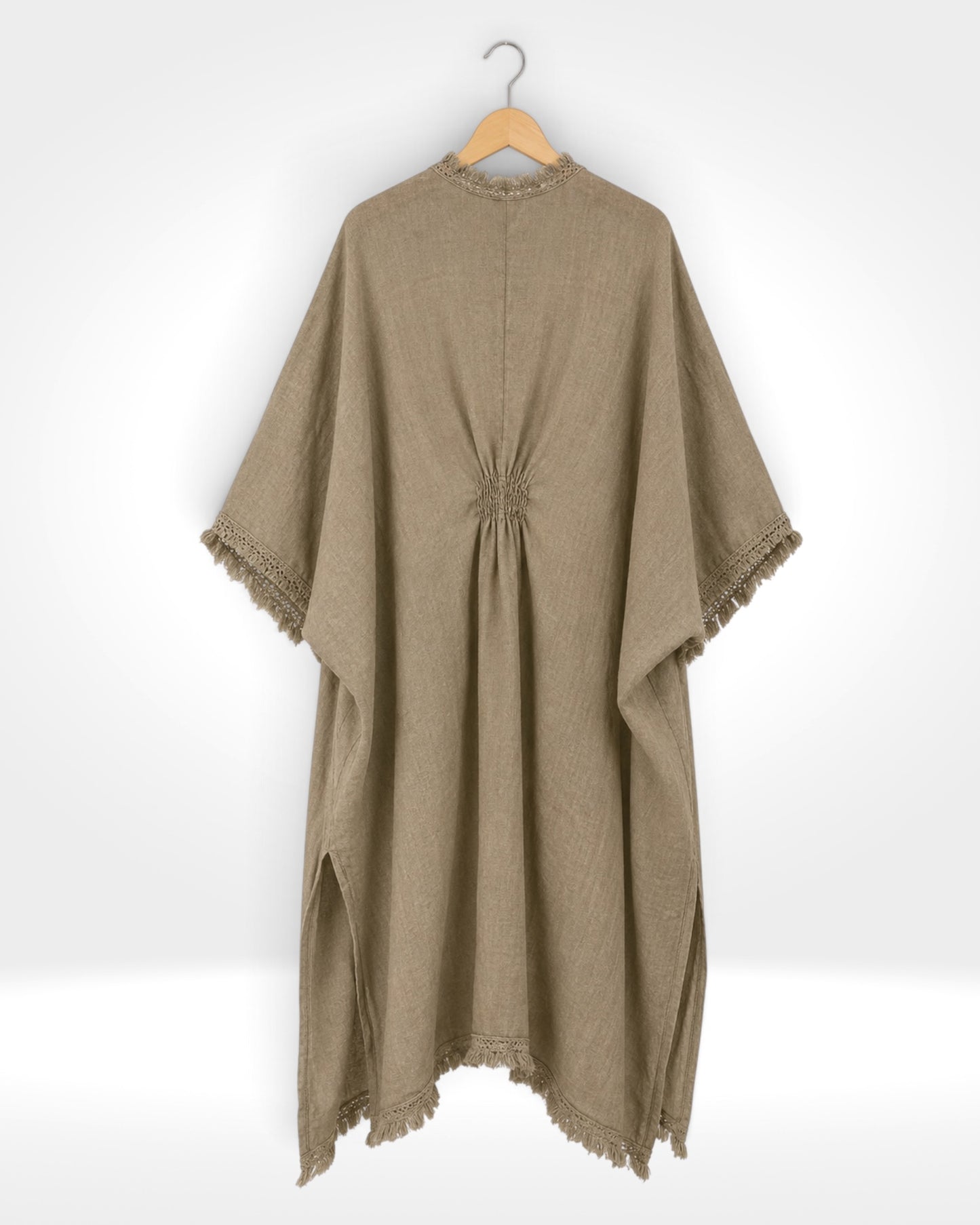 Italian Linen Open-Front Kaftan
