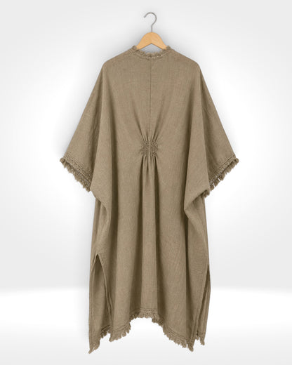 Italian Linen Open-Front Kaftan