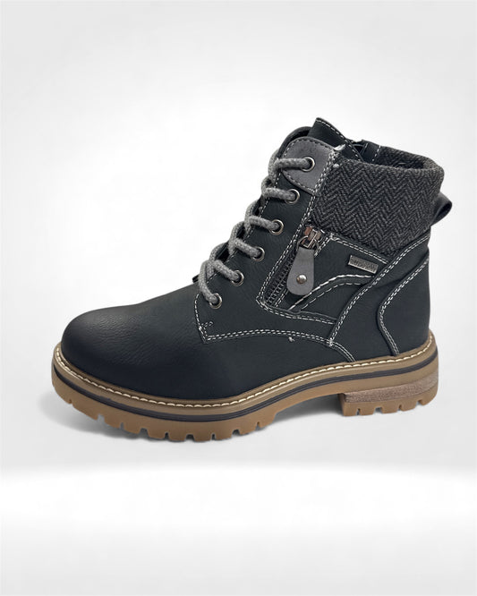 Caramel Black Waterproof Boot