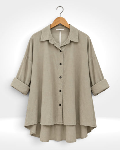 Sienna Fine Needlecord High-Low Shirt