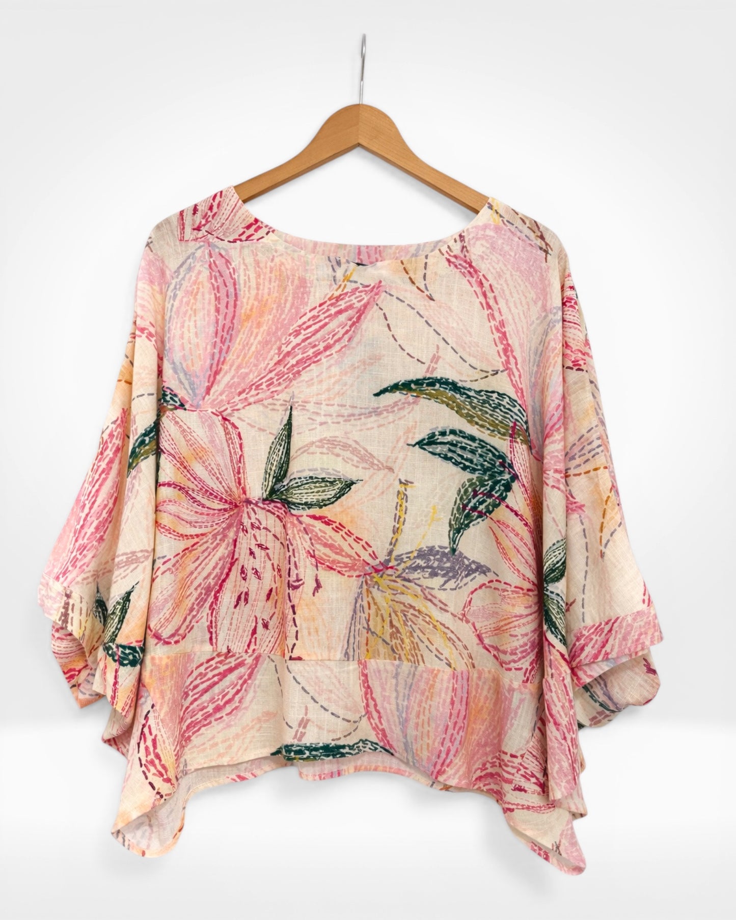 Blush Bloom Printed Top (Bella Blue)