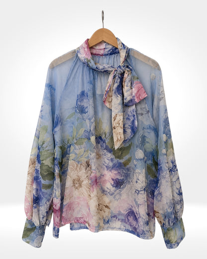 Whisper Bloom Sheer Blouse