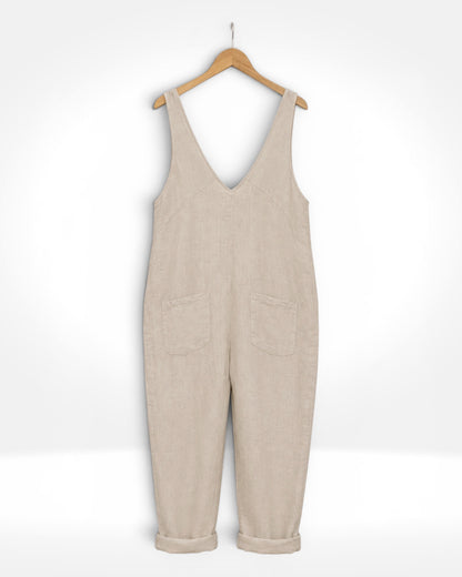 Linen Barrel-Leg Jumpsuit