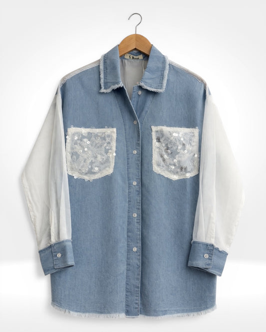 Amour Sequin Love Chambray Shirt