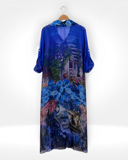 Robe-chemise en soie Garden