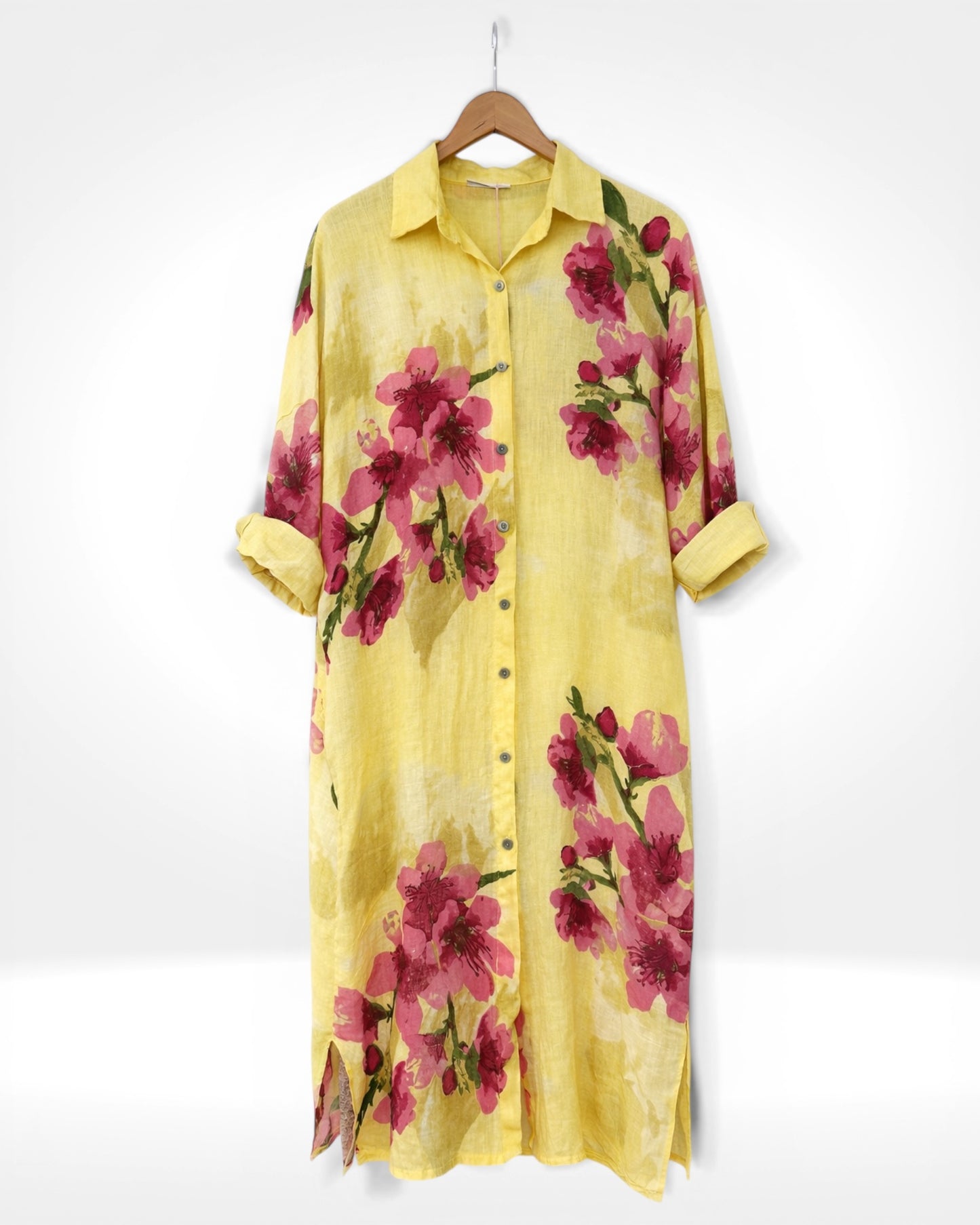 Linen Blossom Shirt Dress