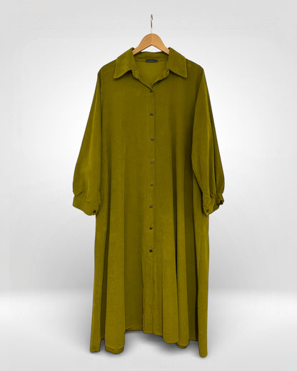 Needlecord Button-front shirt Dress