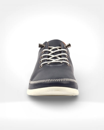 Penelopy Navy Leather Trainer