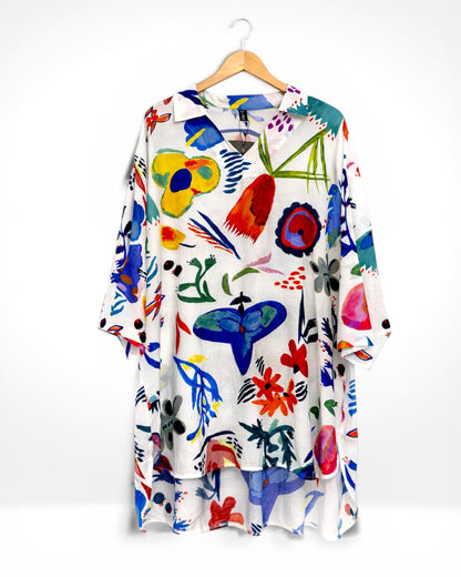 Tunique/robe à col Paint Pop
(Bella Blue)