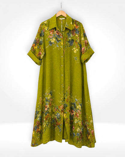 Wildflower Linen Shirt Dress