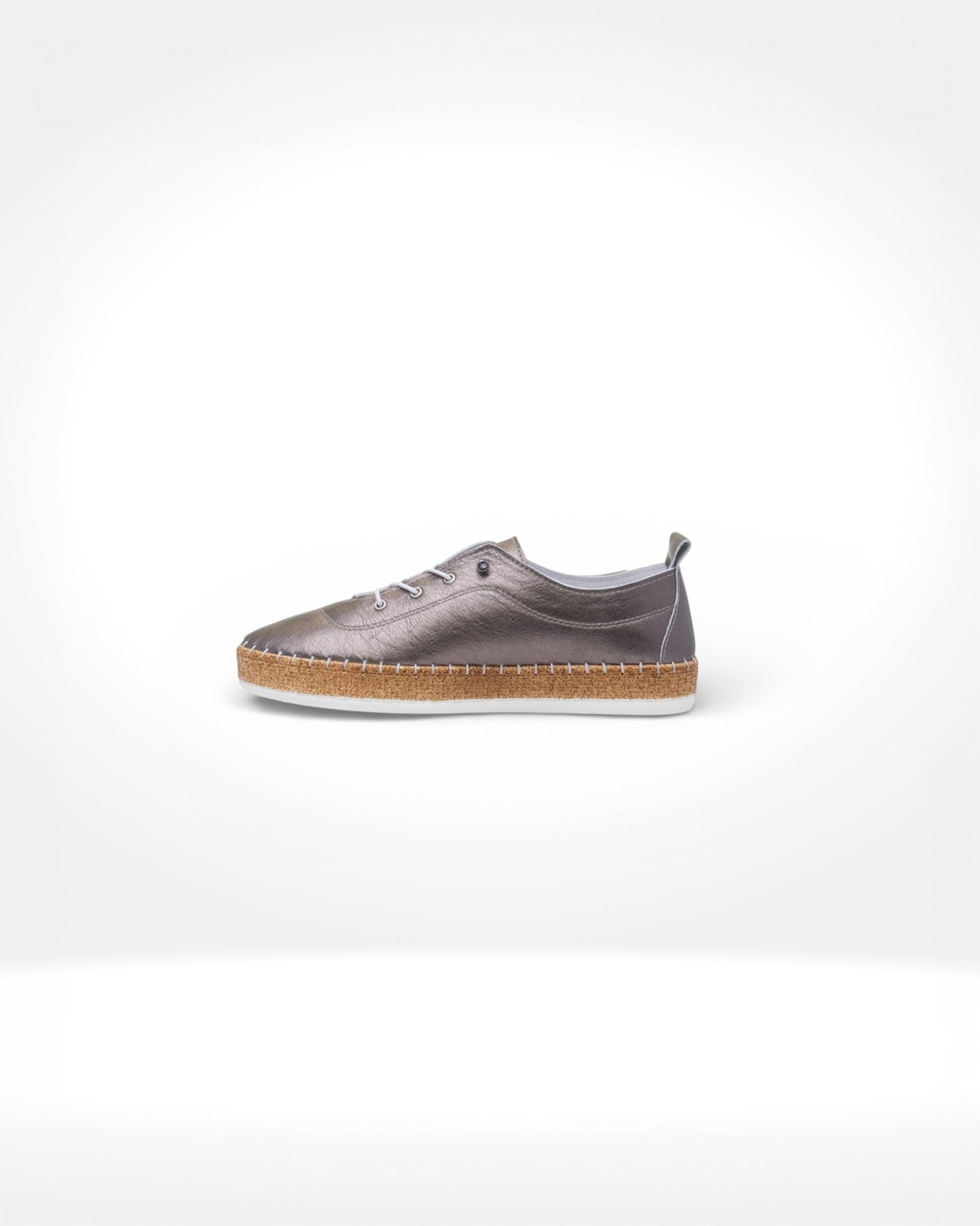 Evette Soft Pewter Leather Plimsoll