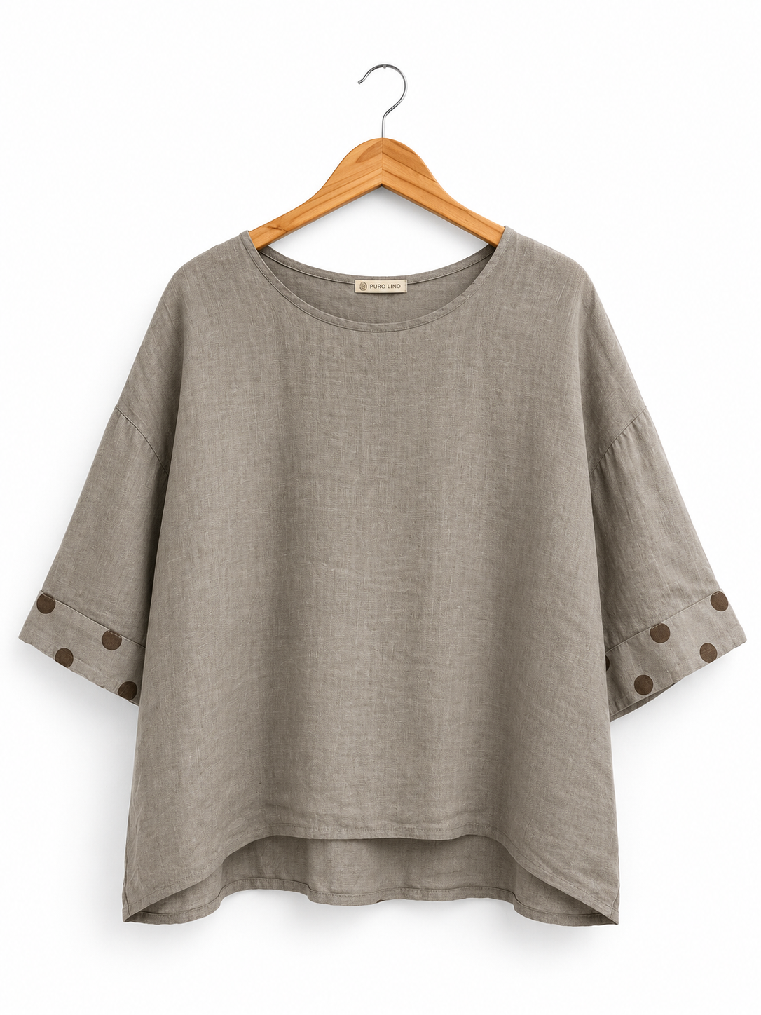 Dot Detail Linen Top